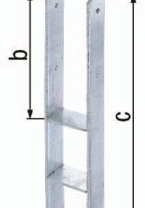 H-Pfostenträger ETA-10/0210 121x300x600x60mm STA roh TZN GAH
