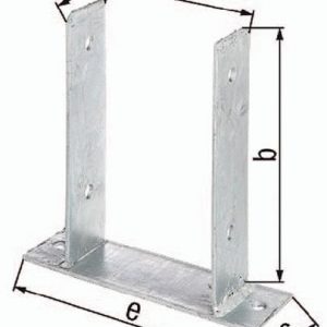 U-Pfostenträger ETA-10/0210 91x200x60x50x200mm TZN z.Aufschr.GAH