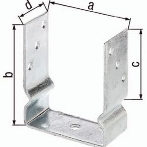 U-Pfostenträger ETA-10/0210 91x150x100x60mm TZN z.Aufschr.GAH