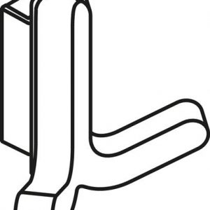 Doppelhaken Ser.477 matt,elastisch Ku.(TPU) 55 aquablau H.69mm HEWI