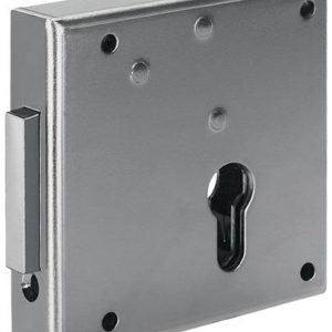 Gittertor-Riegelschloss 100 DIN re.PZ aufliegend 65mm AMF