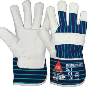 Handschuhe Bremerhaven Winter Gr.10 natur/blau EN 388 PSA II HASE - VPE: 12