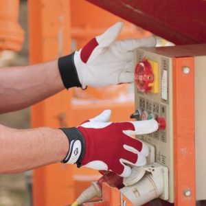 Handschuhe Griffy Gr.10 rot/naturfarben Ziegennappaleder/Interlock auf SB-Karte