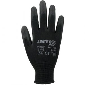 Handschuhe Gr.10 schwarz EN 388 PSA II Nyl.m.PU ASATEX - VPE: 12
