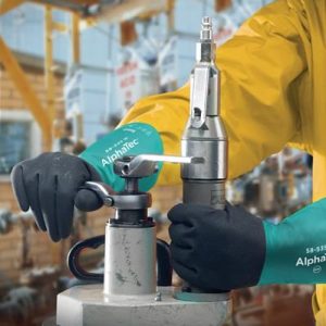 Chemiehandschuh Alpha-Tec 58-535W Gr.10 grün/grau EN 388,EN 374,EN 1149 Kat.III - VPE: 6