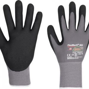 Handschuhe FlexMech 663 Gr.6 grau/schwarz Nylon/Elastan/Nitrilschaum 10 PA - VPE: 10