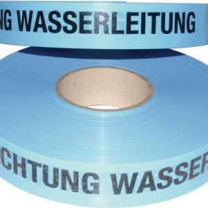 Trassenwarnband Aufdruck Achtung Wasserleitung B.40mm L.250m blau