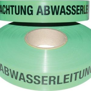 Trassenwarnband Aufdruck Achtung Abwasserleitung B.40mm L.250m grün