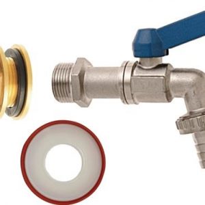 Regentonnen-Anschlussset MessingIG 3/4 Zoll Nenn-Gr.mm 19 AG 1 Zoll