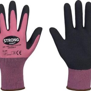 Handschuhe LADY FLEXTER Gr.6 pink/schwarz EN 420/EN 388 PSA II STRONGHAND - VPE: 12