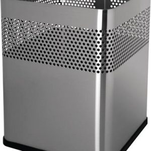 Papierkorb 18l H325xB240xT240mm quad.VA silber HELIT