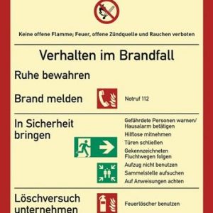 Brandschutzzeichen DIN EN ISO 7010 L210xB297mm Brandschutzordnung Ku.