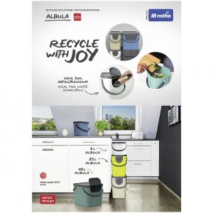 ROTHO Abfallbehälter 'Albula' Behälter, Deckel, 6 Aufkleber