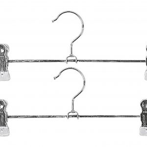 MAWA Klemm-Hosenbügel Clip Metall mit 2 Clips 35cm silber 2er Pack