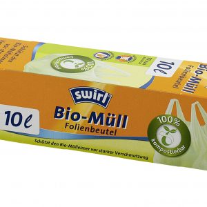 SWIRL Abfallbeutel Biofolie mit Griff 10l Pack Rolle mit 10 Stück