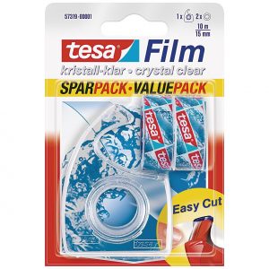 TESA 2Rl.Tesafilm+Abroller10mx15mm Handabroller + 2 Rollen